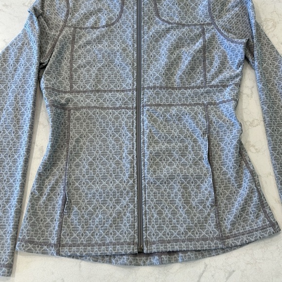 Prana Reeve Jacket Womens Small Silver Jacquard Stretch Yoga Hiking Running - Picture 5 of 17